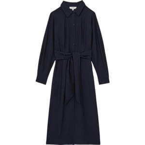 REISS MABEL Long Sleeve Belted Midi Dress